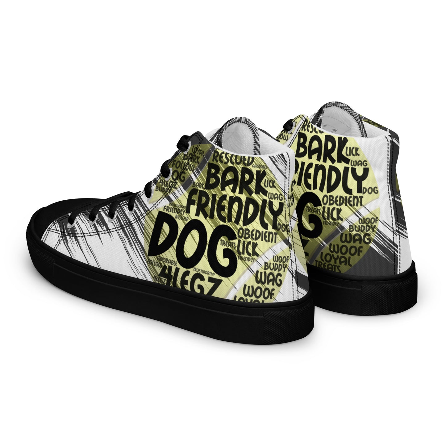 Dog Tennis Ball Men’s high top canvas shoes