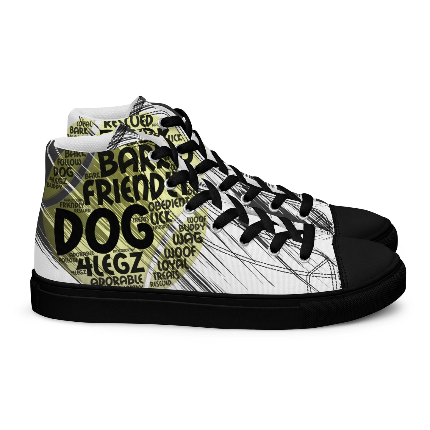 Dog Tennis Ball Men’s high top canvas shoes
