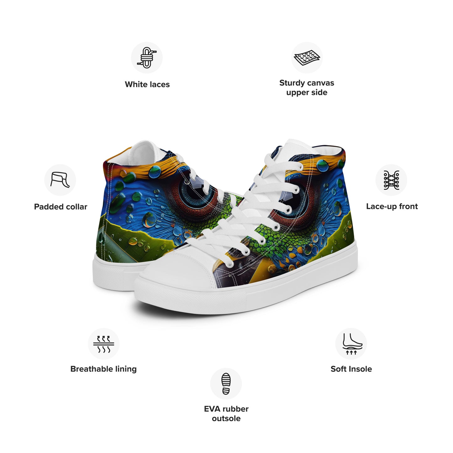 Parrot Men’s high top canvas shoes