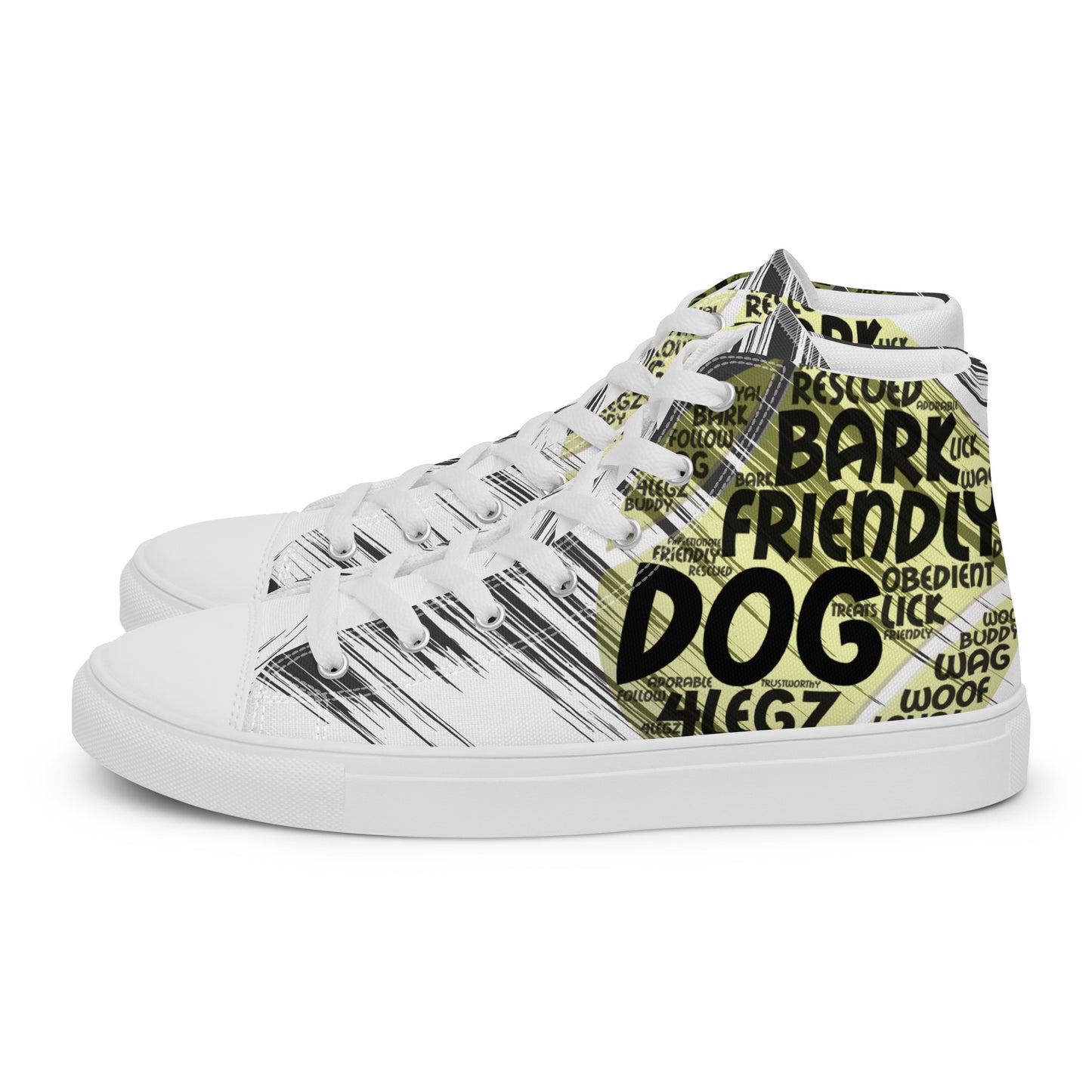 Dog Tennis Ball Men’s high top canvas shoes