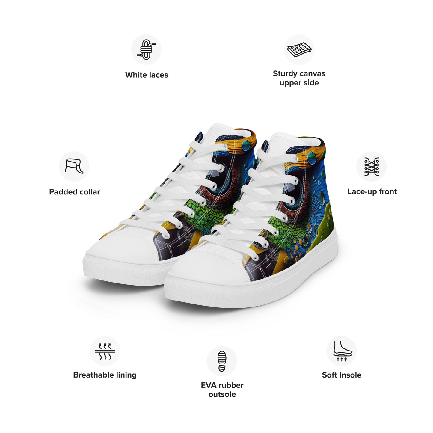 Parrot Men’s high top canvas shoes