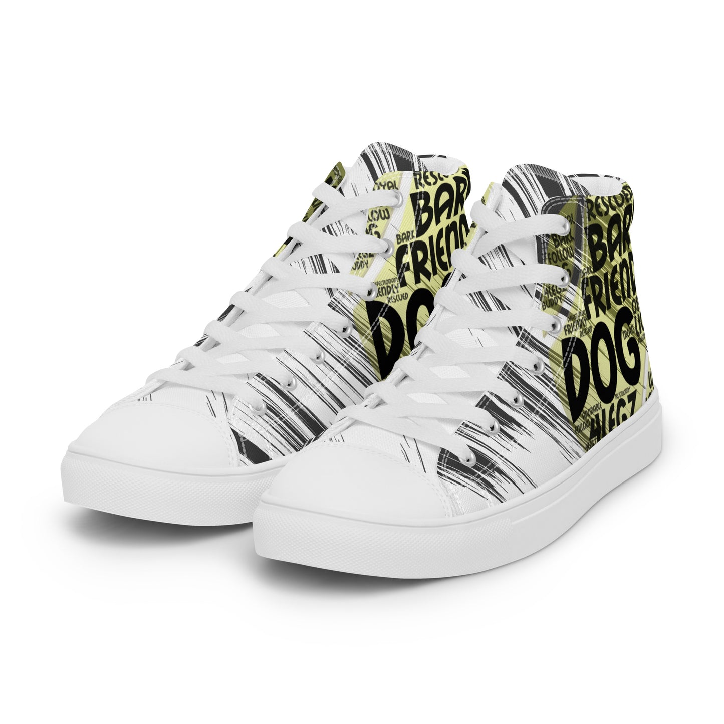 Dog Tennis Ball Men’s high top canvas shoes