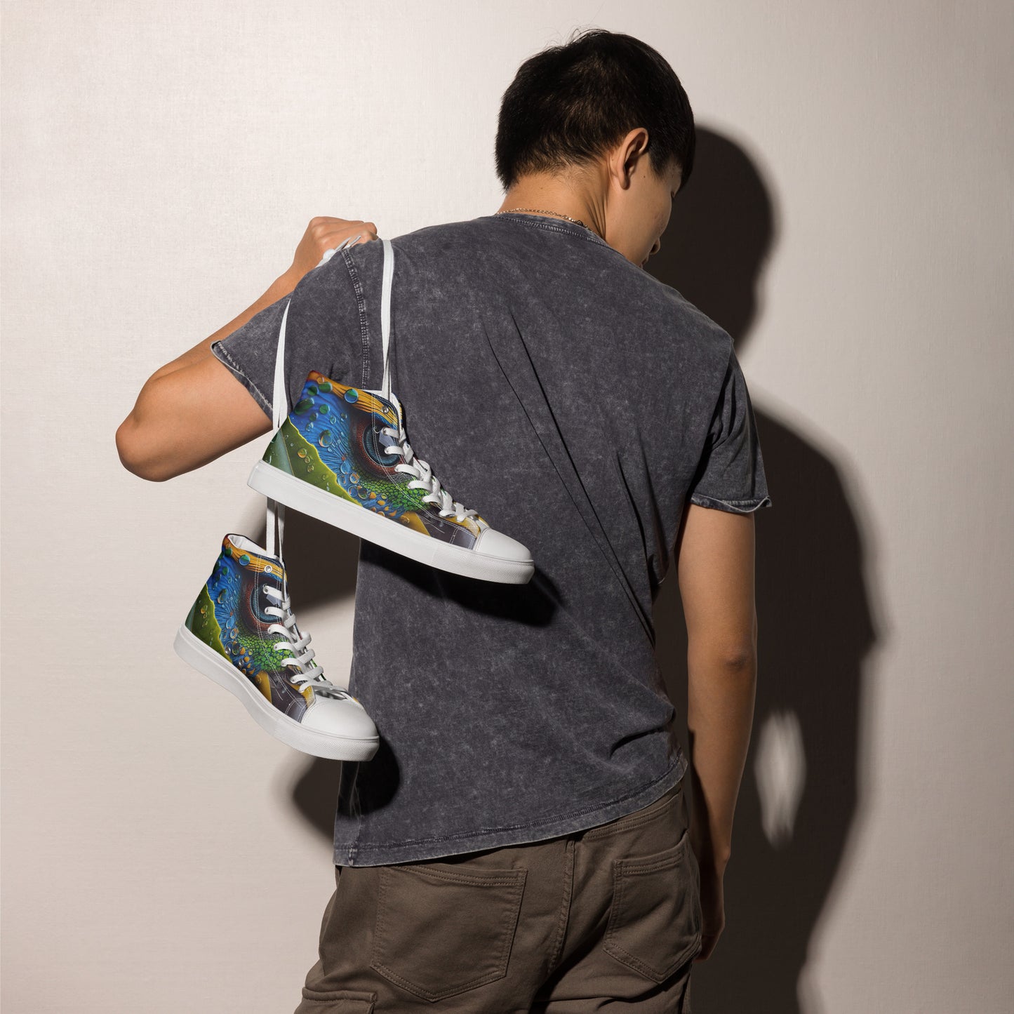 Parrot Men’s high top canvas shoes