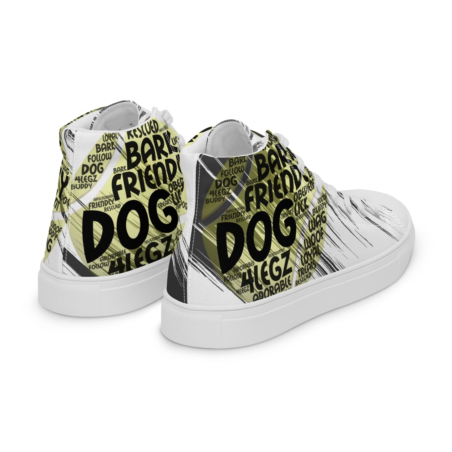 Dog Tennis Ball Men’s high top canvas shoes