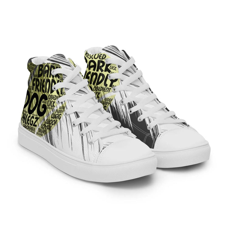 Dog Tennis Ball High Top Shoes for Men – Stylish Canvas Sneakers - 4Legz