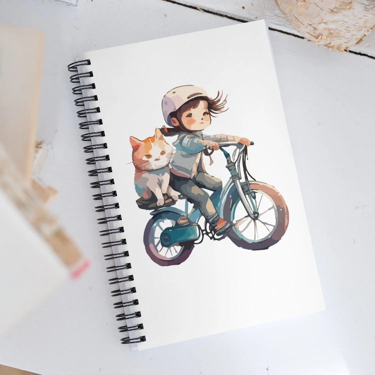 The Girl and her Cat Spiral notebook - 4Legz