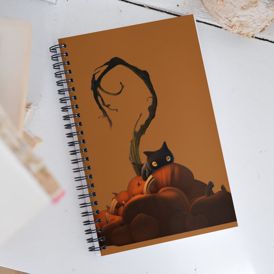 Kitty Cat and Pumpkin Spiral notebook
