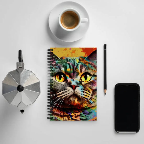Colorful Cat Spiral notebook - 4Legz