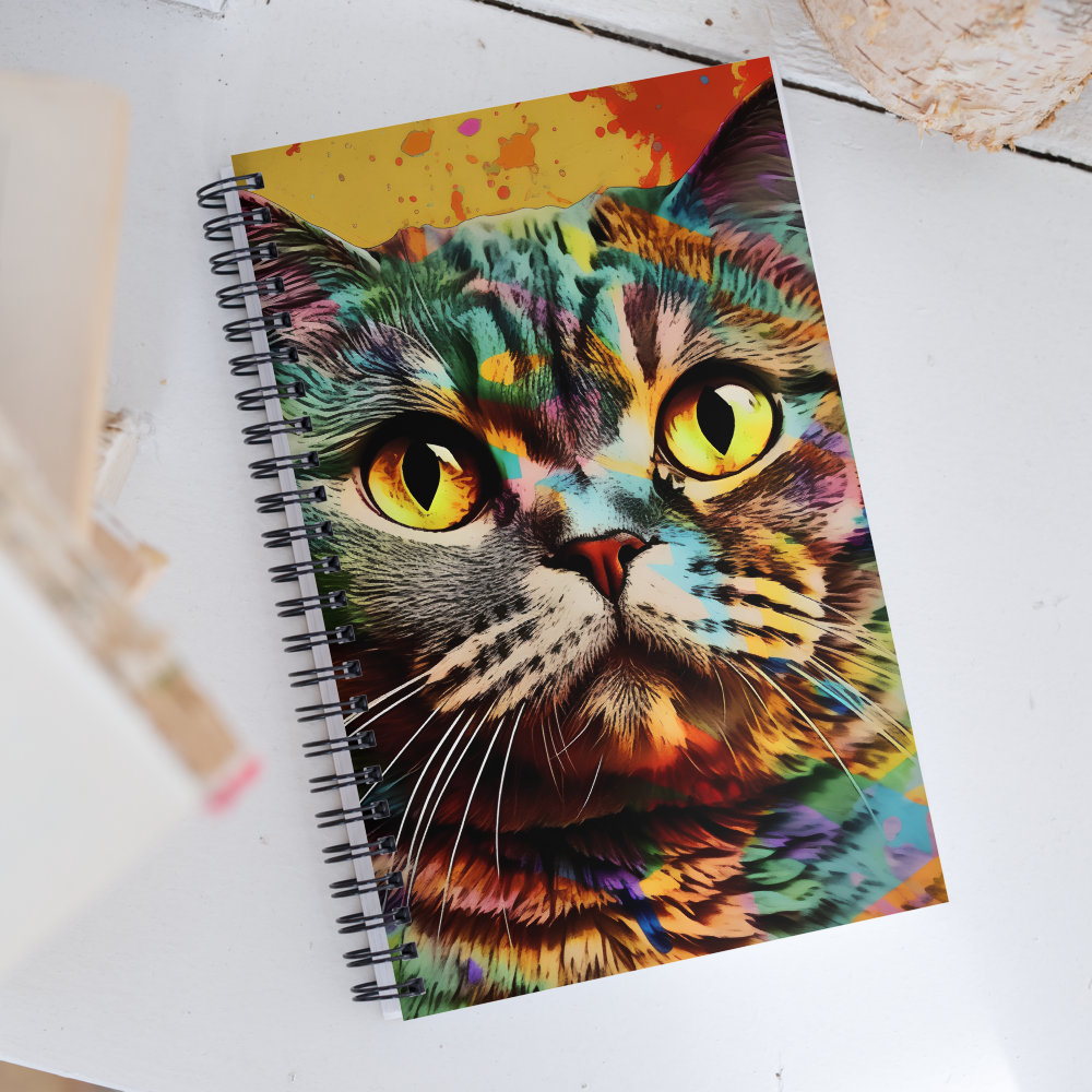Colorful Cat Spiral notebook