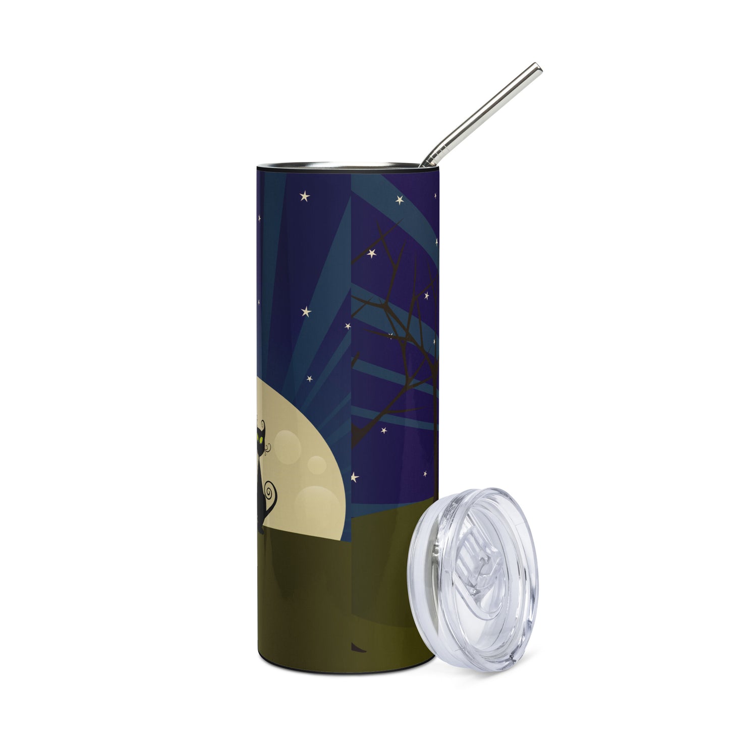 Cat and the Moon Stainless steel tumbler