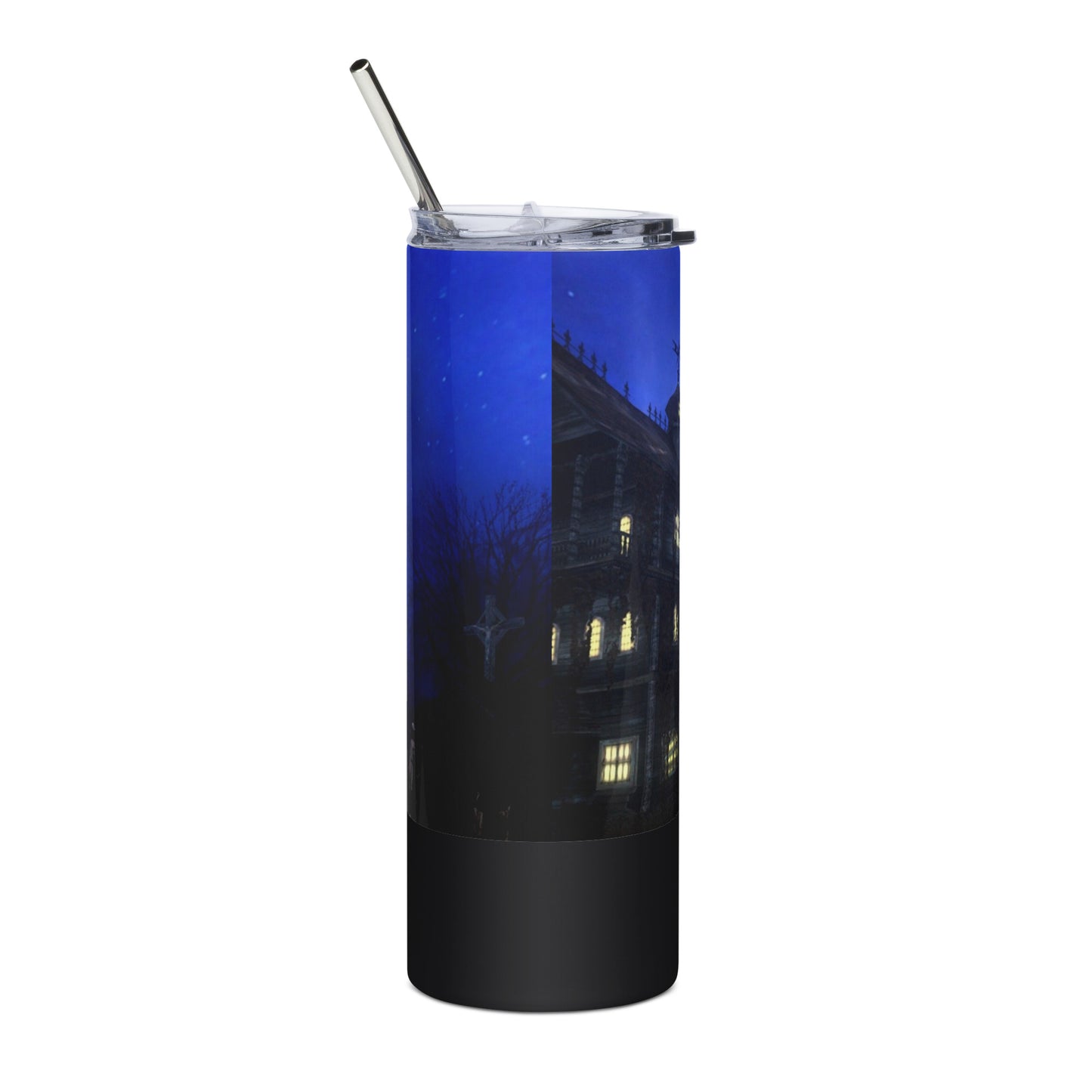 Cat and the Haunted House Stainless steel tumbler