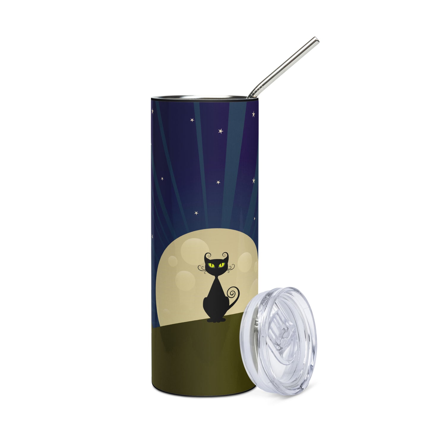 Cat and the Moon Stainless steel tumbler