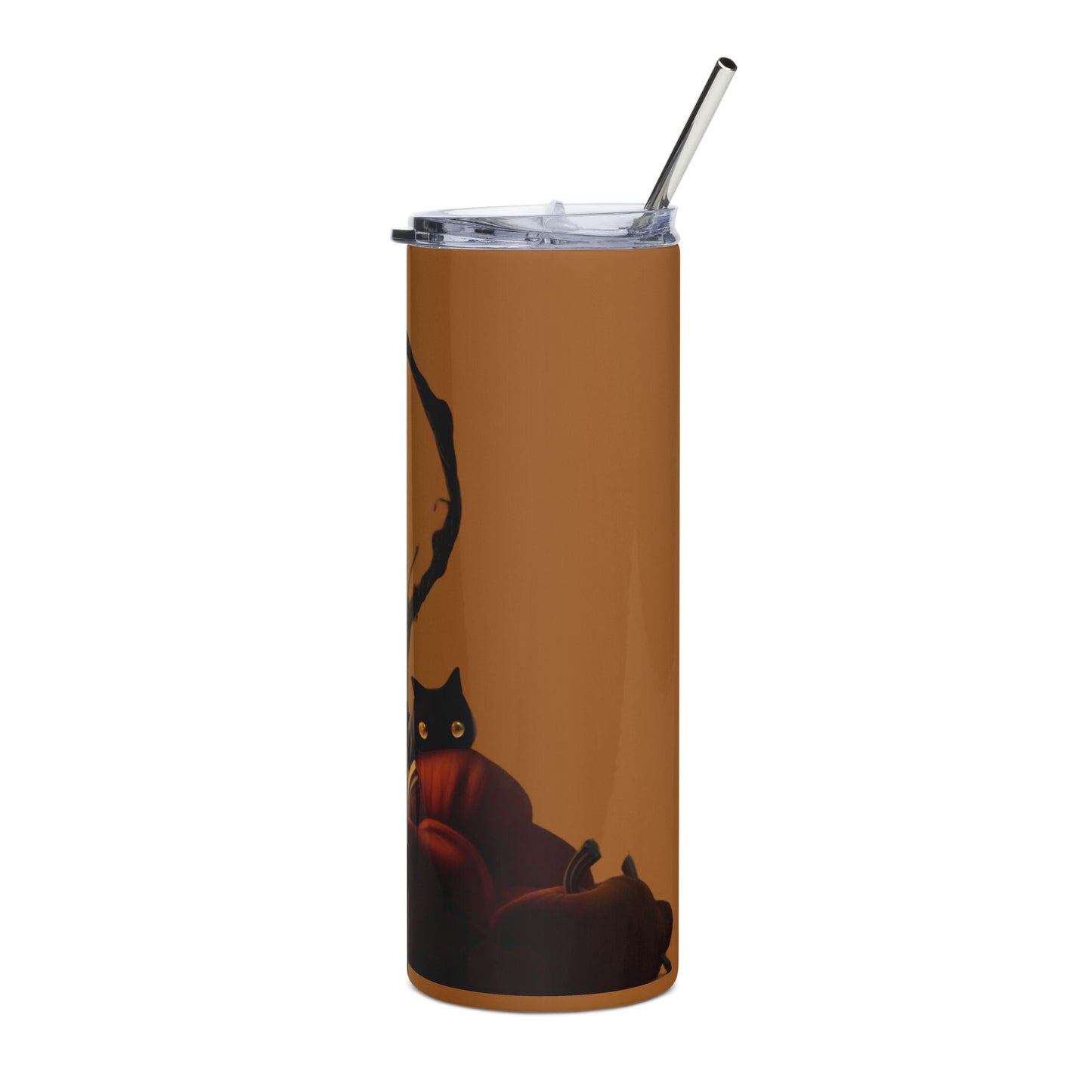 Kitty Cat and Pumpkin Stainless steel tumbler
