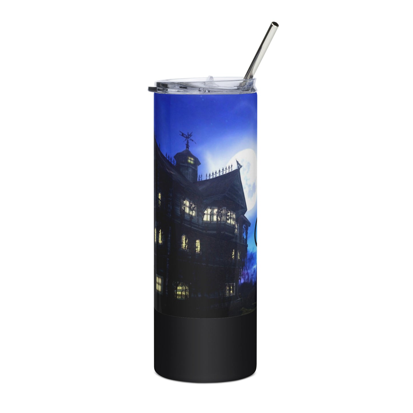 Cat and the Haunted House Stainless steel tumbler