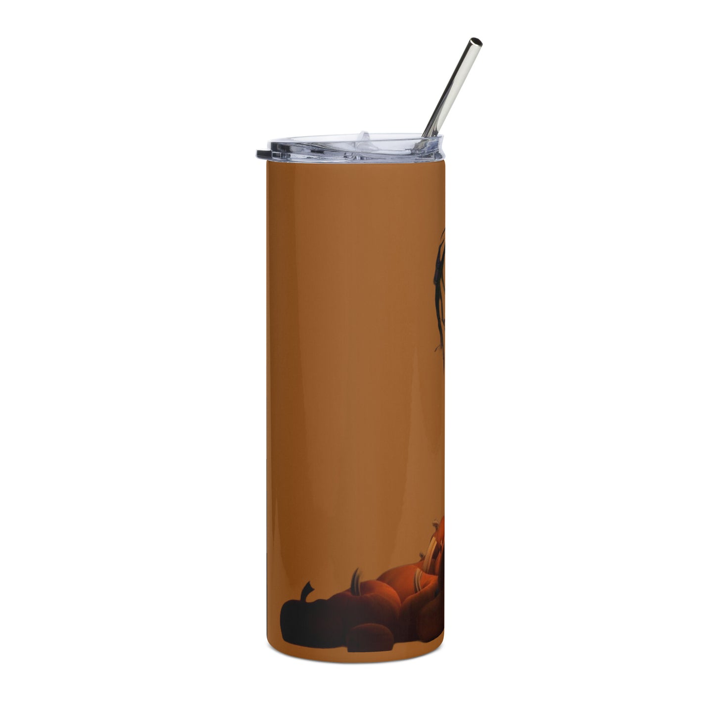 Kitty Cat and Pumpkin Stainless steel tumbler
