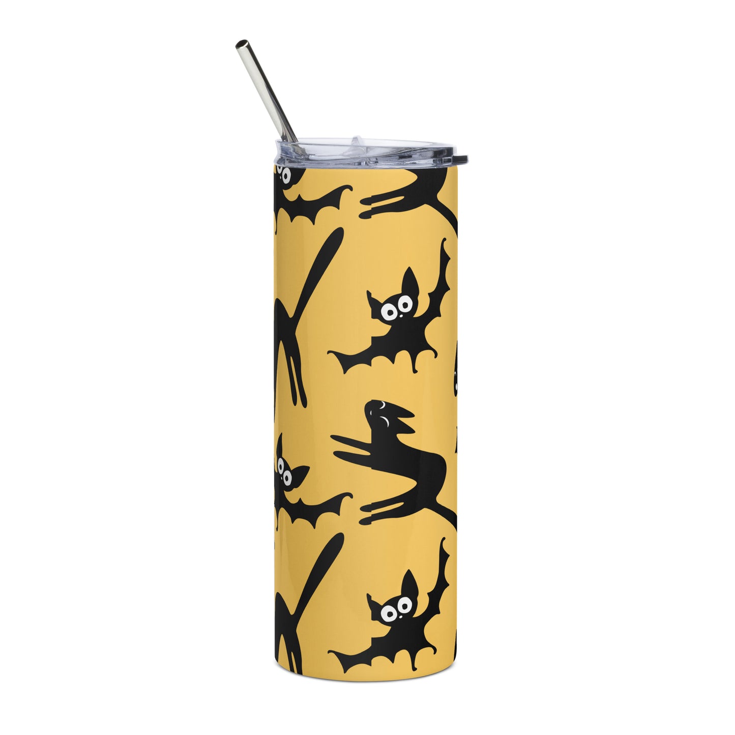 Black Cats and Bats Stainless steel tumbler