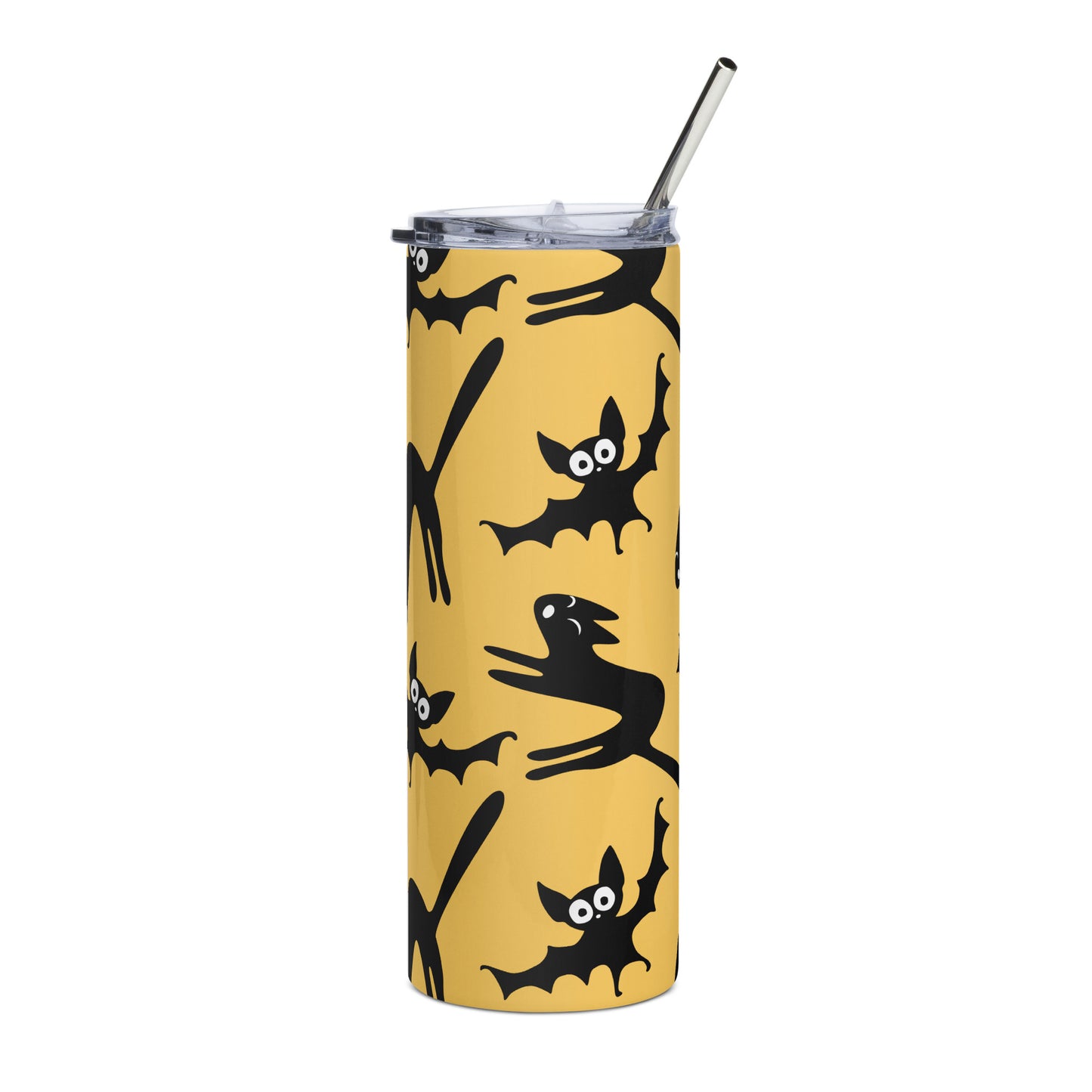 Black Cats and Bats Stainless steel tumbler