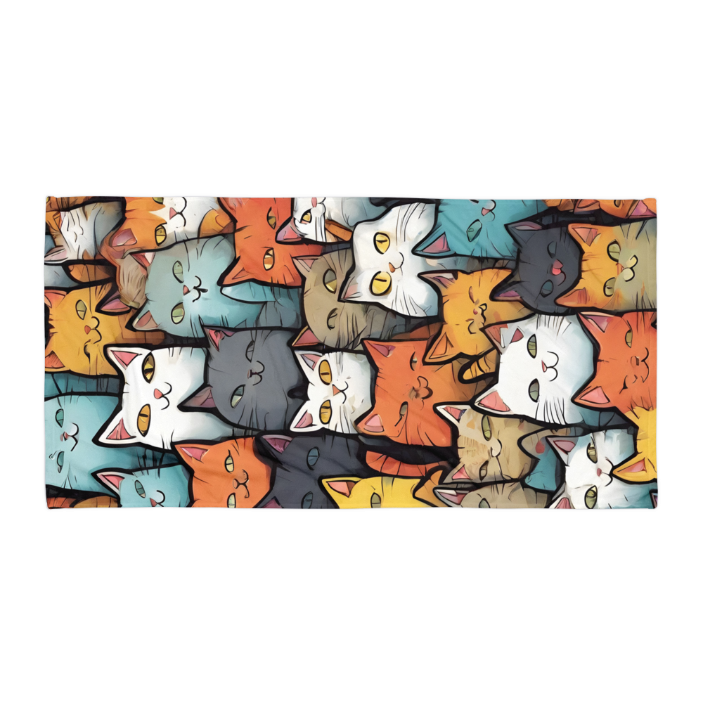 Colorful Cats Towel