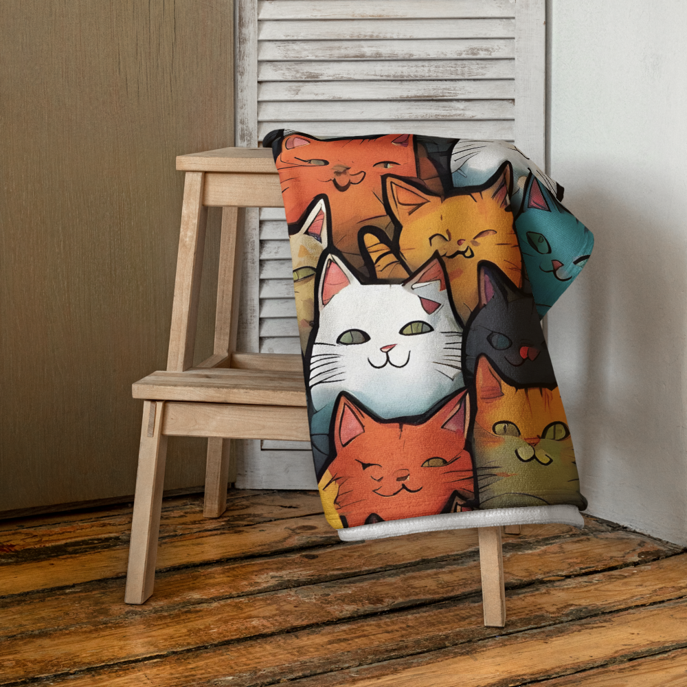 Colorful Cats Towel