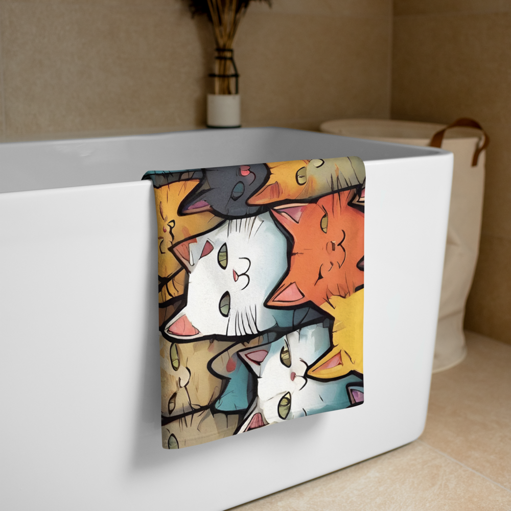Colorful Cats Towel