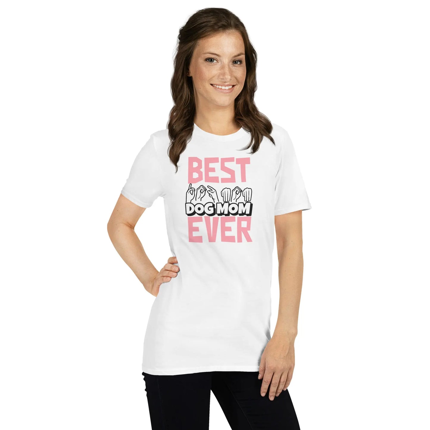 Best Dog Mom in ASL Short-Sleeve Unisex T-Shirt - 4Legz