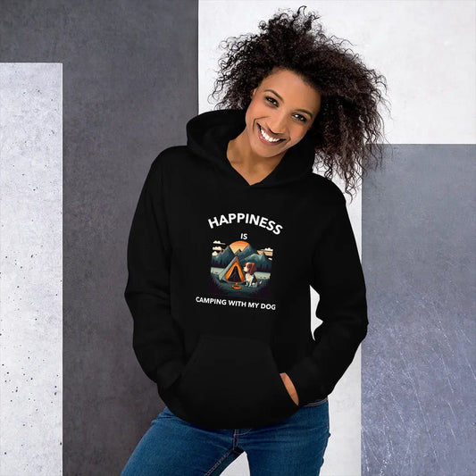 Happiness is Camping Hoodie for Dog Lovers - Unisex Design - 4Legz