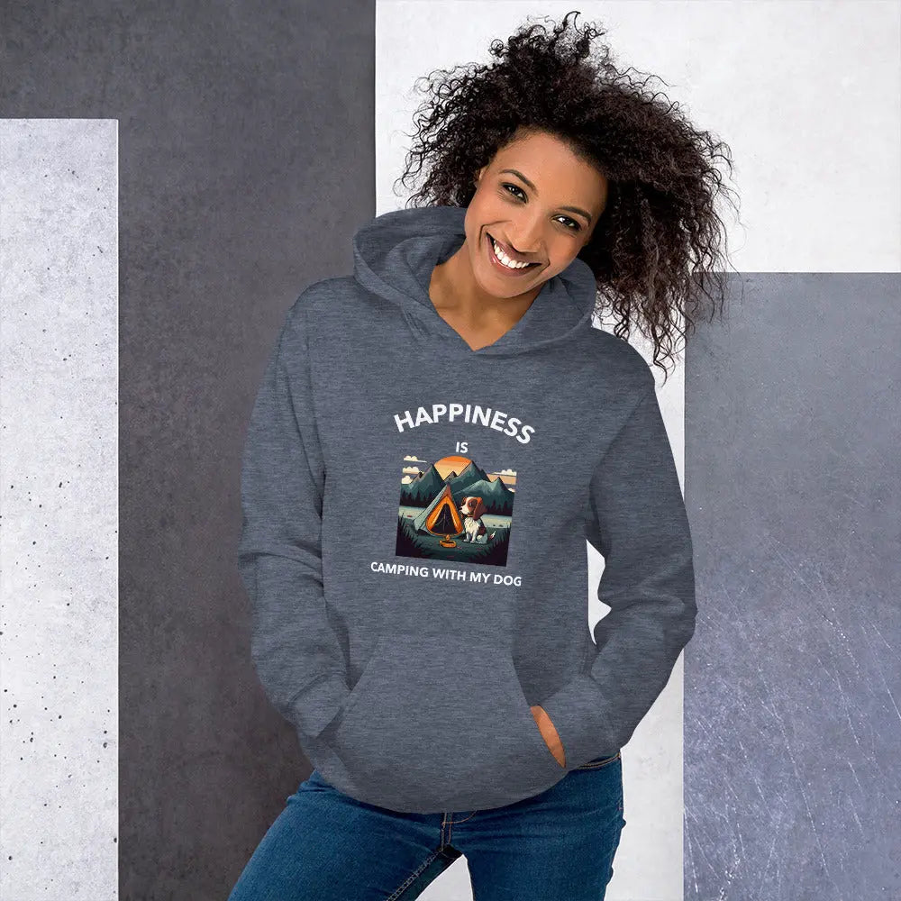 Happiness is Camping Hoodie for Dog Lovers - Unisex Design - 4Legz
