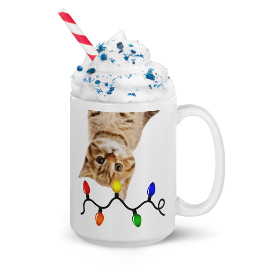 Christmas Kitty White glossy mug