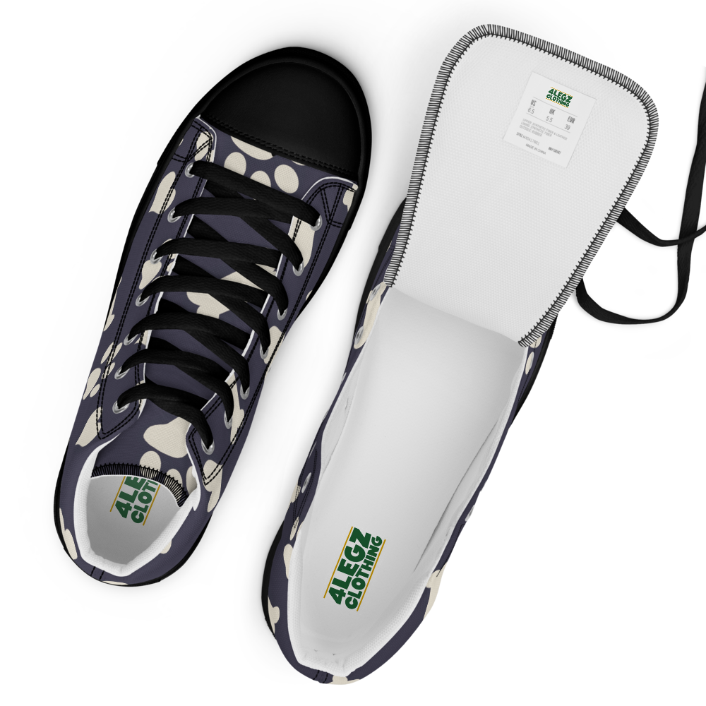 Bones and Paws Purple Women’s high top canvas shoes