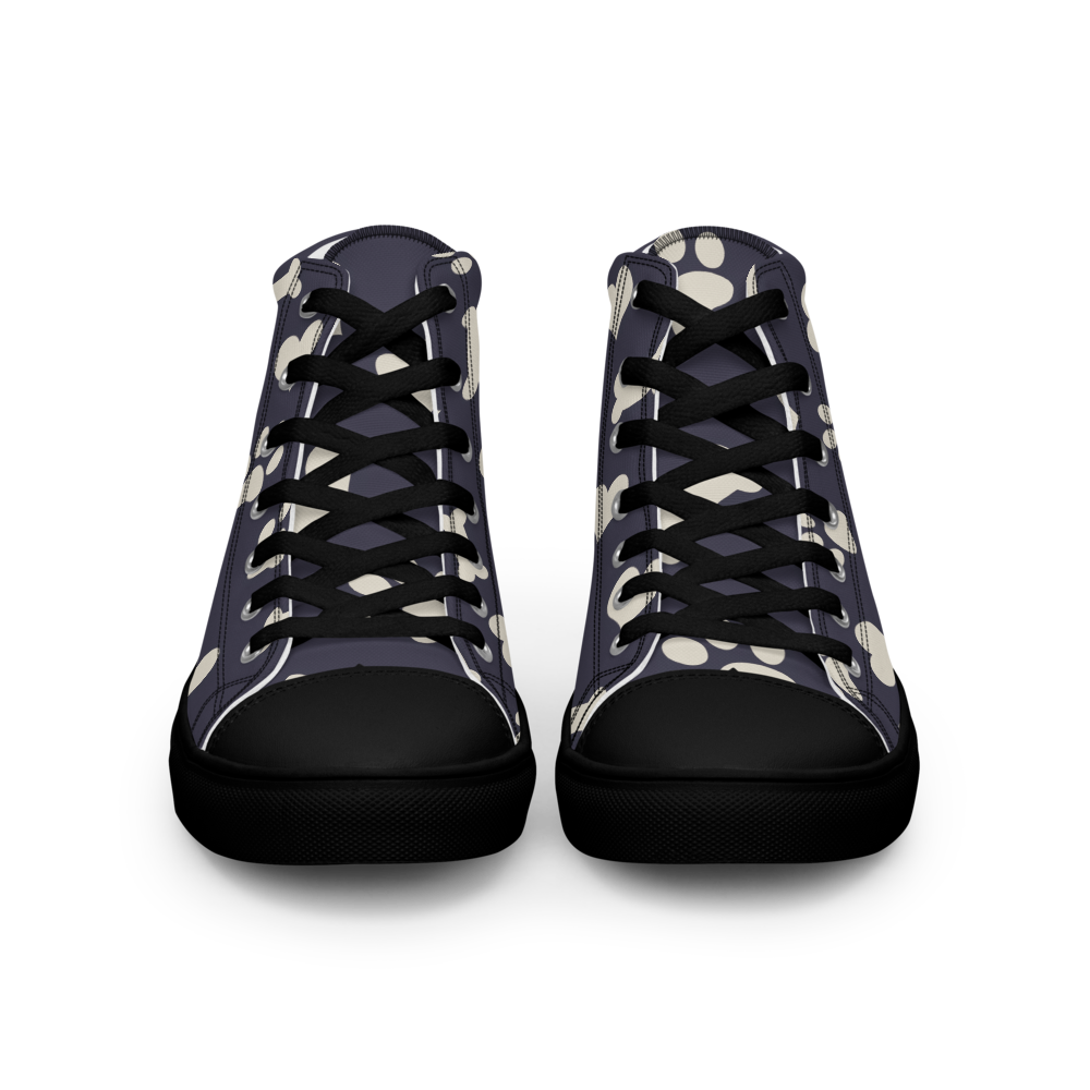 Bones and Paws Purple Women’s high top canvas shoes