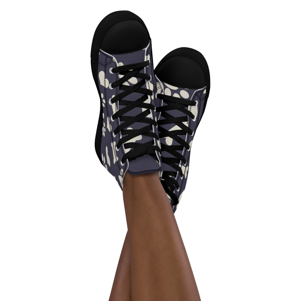 Bones and Paws Purple Women’s high top canvas shoes