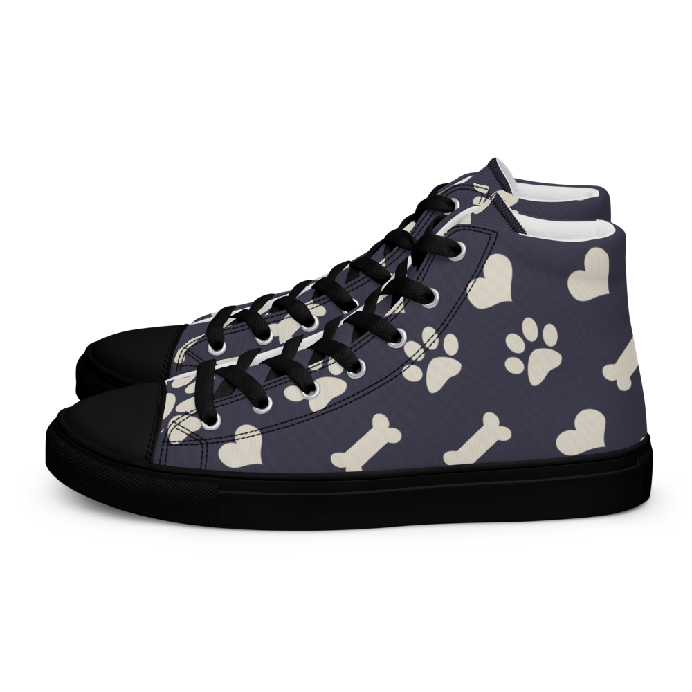 Bones and Paws Purple Women’s high top canvas shoes