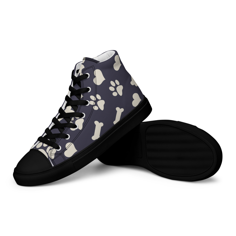 Bones and Paws Purple Women’s high top canvas shoes