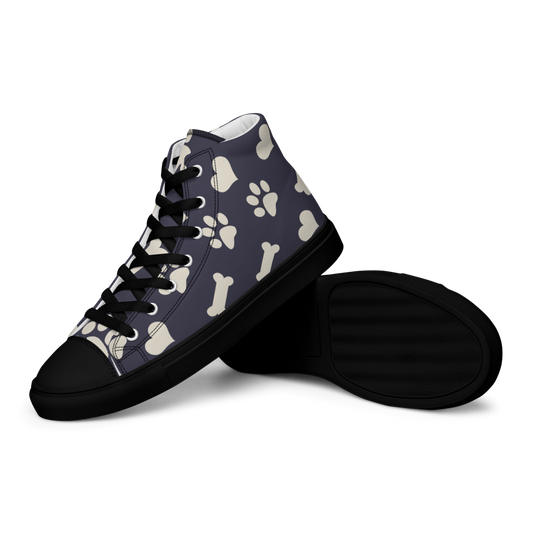 Bones and Paws Purple Women’s high top canvas shoes