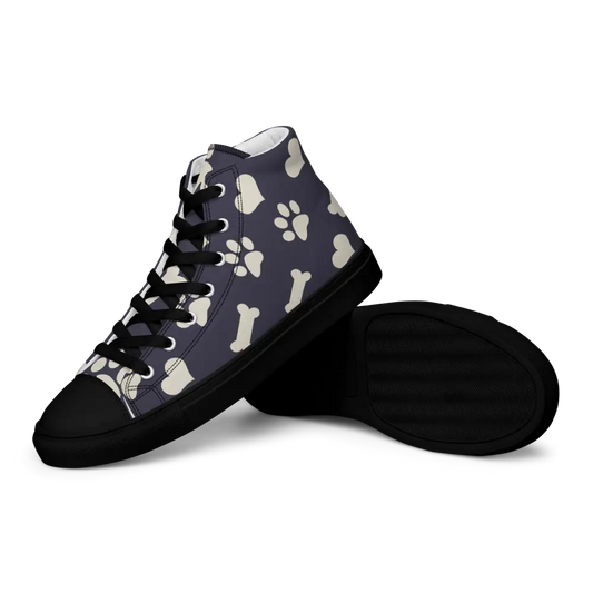 Bones and Paws Purple Women’s high top canvas shoes - 4Legz