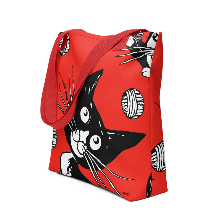 Black Cat Red Tote bag - 4Legz