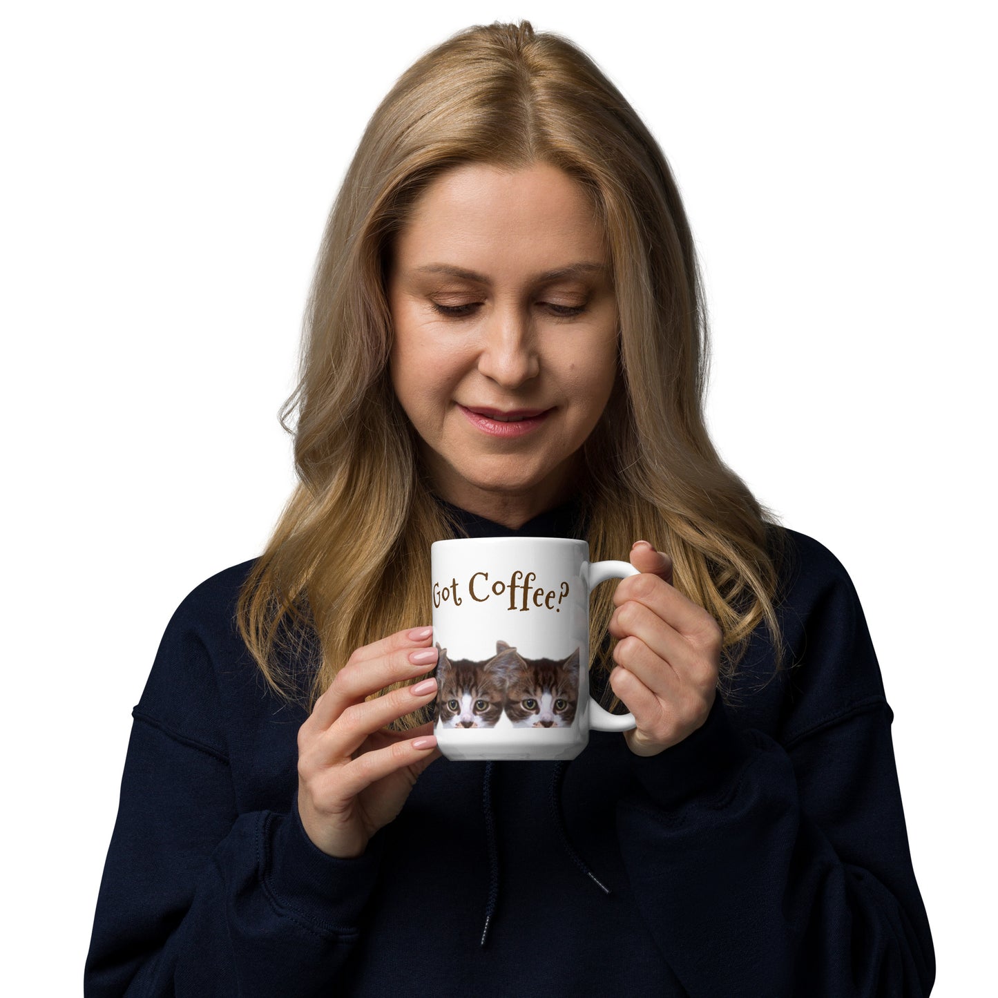 Got Coffee Cat White glossy mug