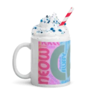 Meow Cat  words White glossy mug - 4Legz