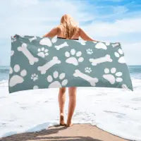 Bones and Paws Teal Towel - 4Legz