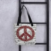 Peace Sign Cat Tote Bag - Stylish and Fun Cat-Themed Accessory - 4Legz