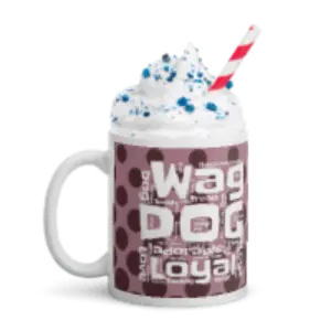 Polka Dog Words White glossy mug - 4Legz