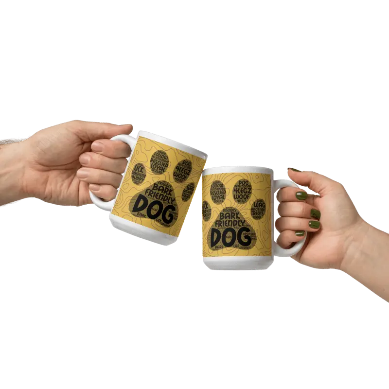 Bark Friendly Dog White glossy mug - 4Legz