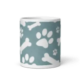 Bones and Paws Teal White glossy mug - 4Legz