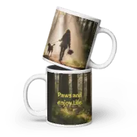 Paws and Enjoy Life White glossy mug - 4Legz