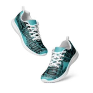 Dog Words Teal Women’s athletic shoes