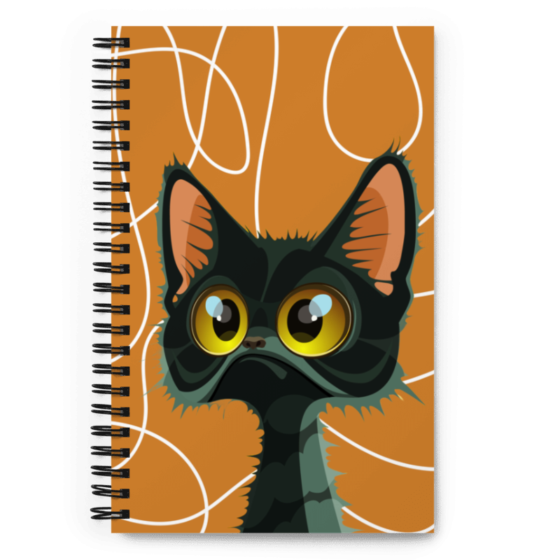 Cat with Orange Background Spiral notebook