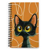 Cat with Orange Background Spiral notebook - 4Legz