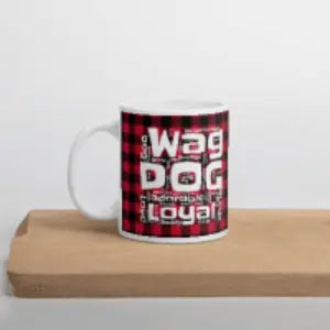 Plaids Dog Words White glossy mug - 4Legz