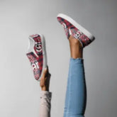Cat Play on Words Red and Blue Women’s slip-on canvas shoes - 4Legz