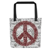 Peace Sign Cat Tote Bag - Stylish and Fun Cat-Themed Accessory - 4Legz